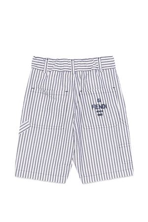 Bermuda in seersucker a righe FENDI KIDS | JMF585AVWPF1I11